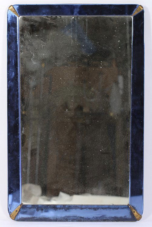 BLUE ITALIAN MIRRO MANNER OF FONTANA ARTE 1950 (1 of 2)