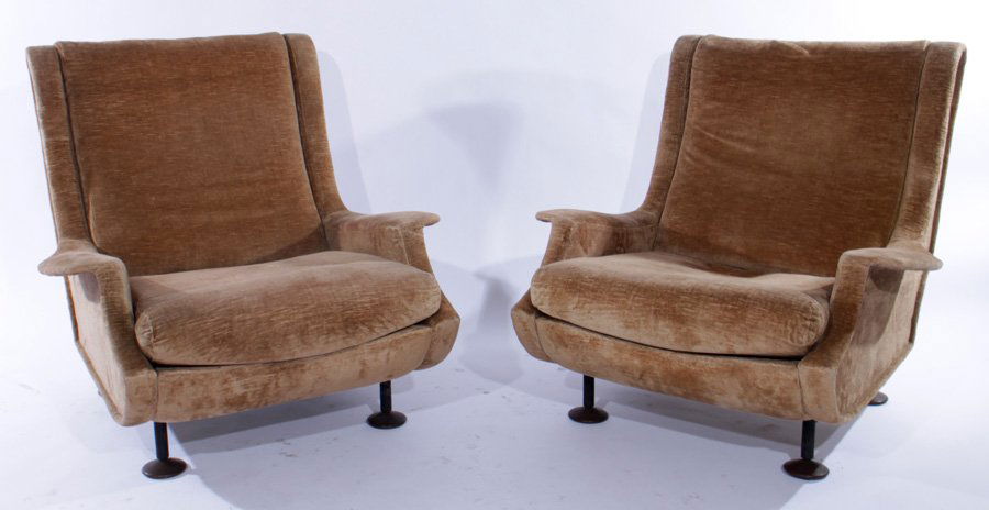 RARE PAIR REGENT LOUNGE CHAIRS MARCO ZANUSO 1960 (1 of 4)
