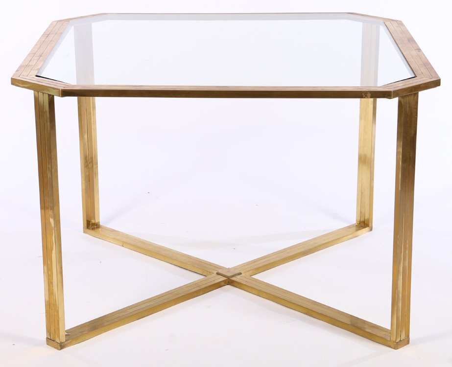 ITALIAN BRONZE GLASS GAMES TABLE INSET TOP 1970 (1 of 3)