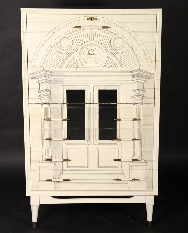FALL FRONT BAR CABINET FORNASETTI 1960 (1 of 7)