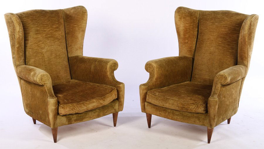 PAIR ITALIAN MID CENTURY MODERN  CLUB CHAIRS C 1950 (1 of 5)