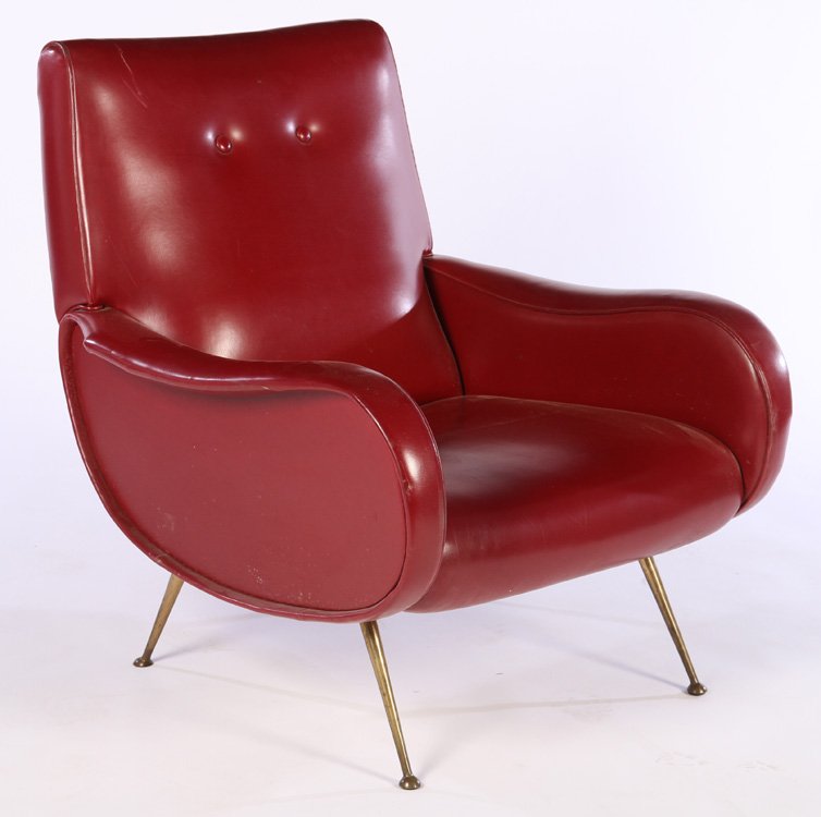 ITALIAN MID CENTRY MODERN UPHOLSTERED CHAIRS 1950 (1 of 4)