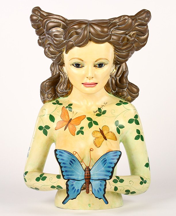 SIGNED MARIO GONZALES FIGURAL BUST SCULPTURE (1 of 6)