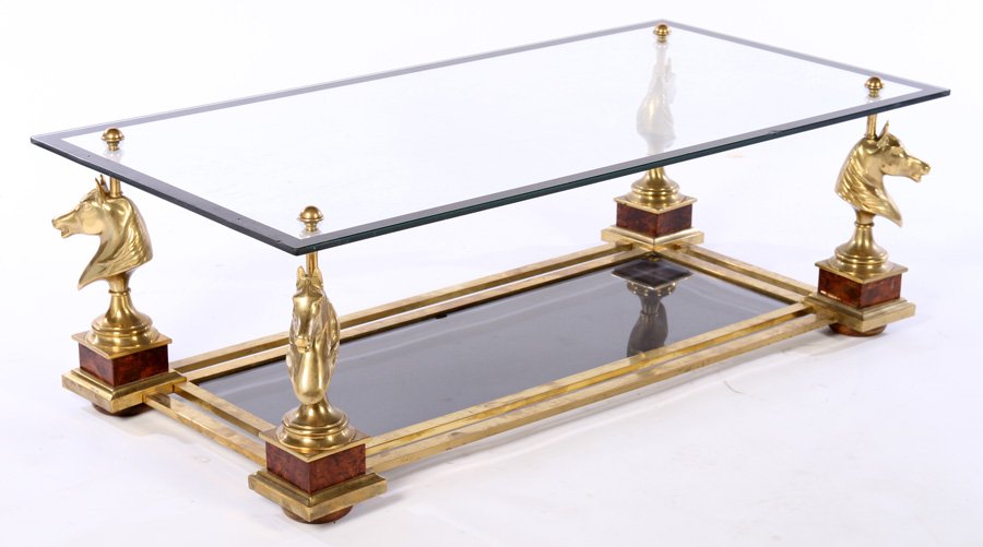 MAISON CHARLES BRONZE COFFEE TABLE C.1960 (1 of 6)