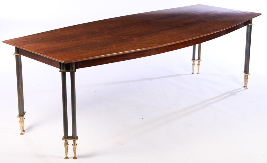 LABELED JULES LELEU MODEL N4991 DINING TABLE 1958 (1 of 6)