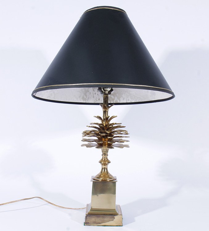HEAVY BRASS MAISON CHARLES TABLE LAMP 1960 (1 of 2)