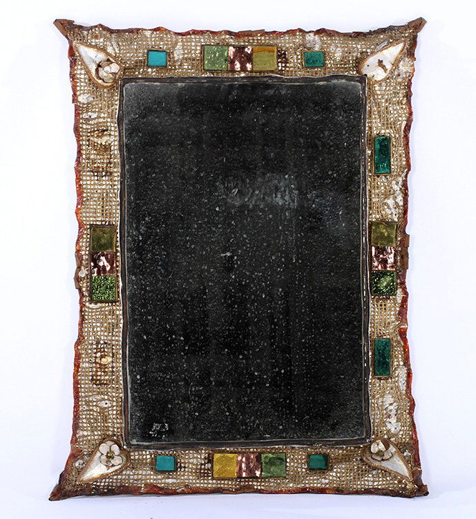 RESIN CLOTH GLASS DECORATED MIRROR LINE VAUTRIN (1 of 3)