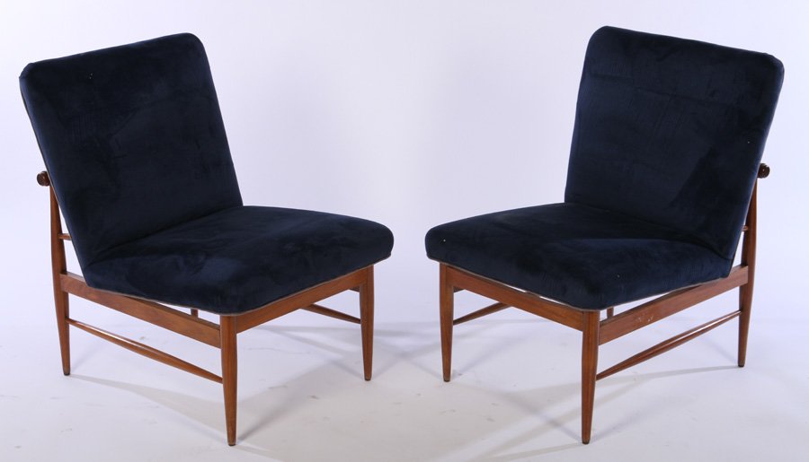 PAIR MID CENTURY LOUNGE CHAIRS FINN JUHL 1960 (1 of 6)