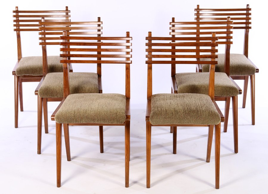 SET 6 MID CENTURY DINING CHAIRS UPHOLSTERED 1960 (1 of 5)