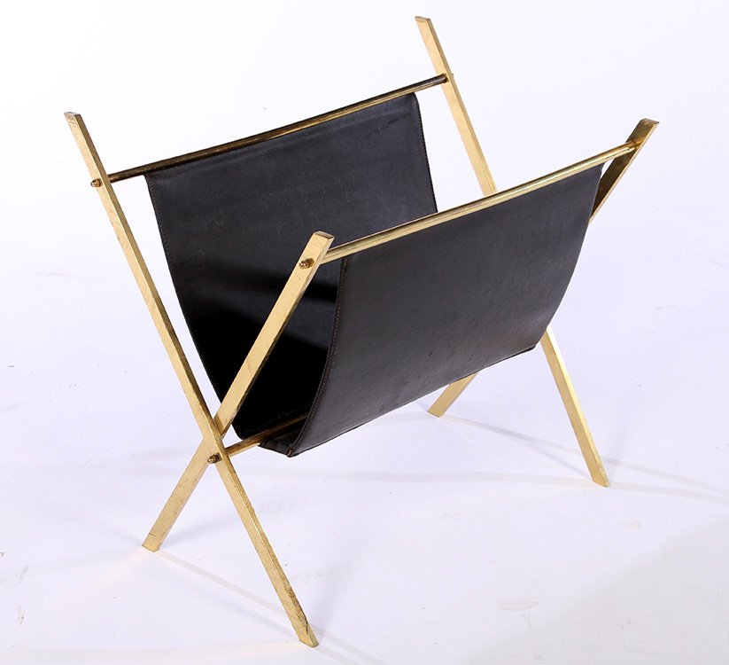 JANSEN BRASS MID CENTURY MAGAZINE HOLDER C 1970 (1 of 4)