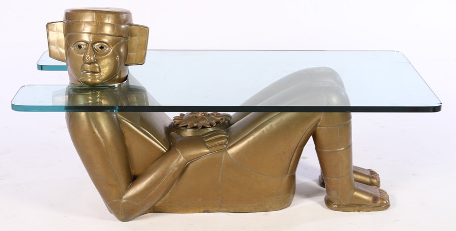 SERGIO BUSTAMANTE BRASS FIGURAL COFFEE TABLE 1970 (1 of 5)