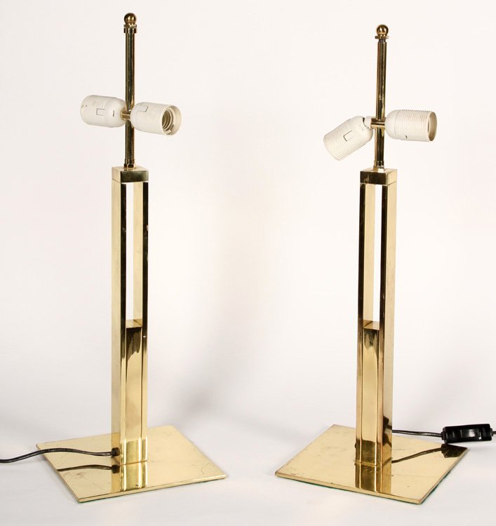 GOOD PAIR OF MODERN BRONZE TABLE LAMPS (1 of 2)