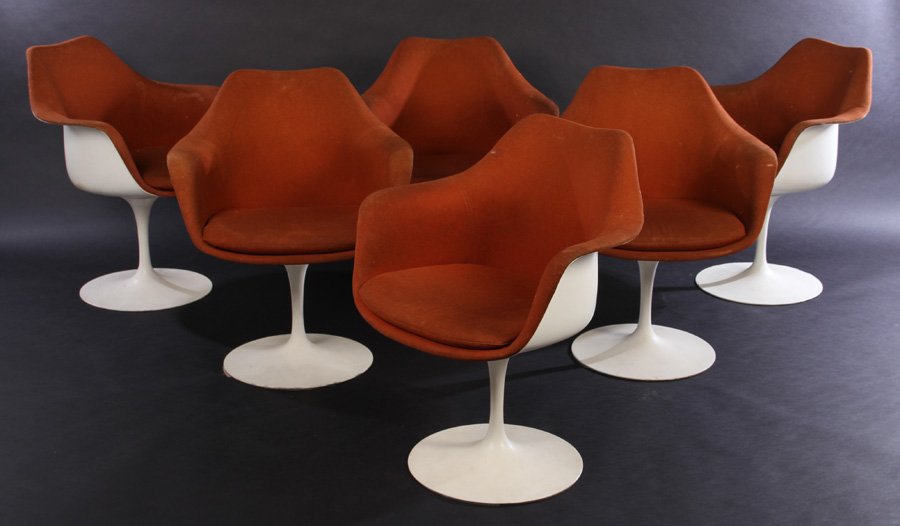 SET 6 EERO SAARINEN KNOLL TULIP CHAIRS 1970 (1 of 6)