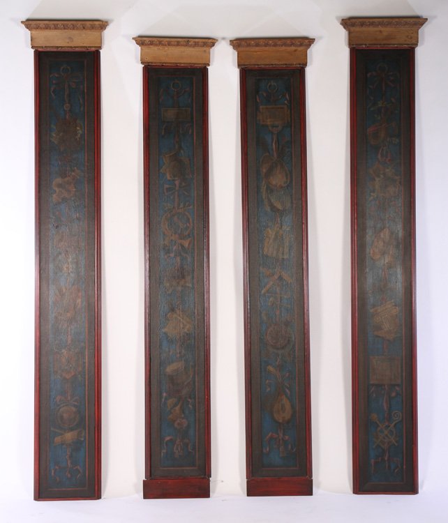 4 CONTINENTAL PAINTED ARCHITECTURAL PILASTERS (1 of 6)