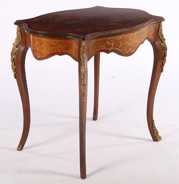 FRENCH CENTER TABLE MARQUETRY INLAID C.1940 (1 of 5)