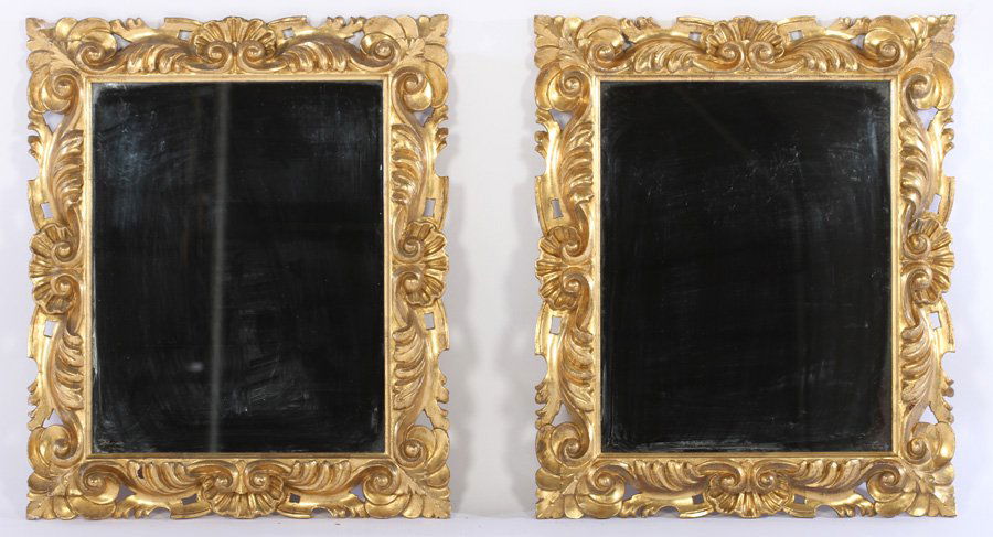 PR RELIEF CARVED GILT WOOD ITALIAN MIRRORS C.1900 (1 of 4)