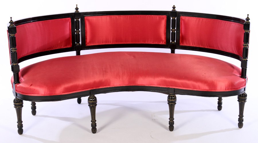 EBONIZED SETTEE STYLE OF CHARLES X CURVED BACK (1 of 5)