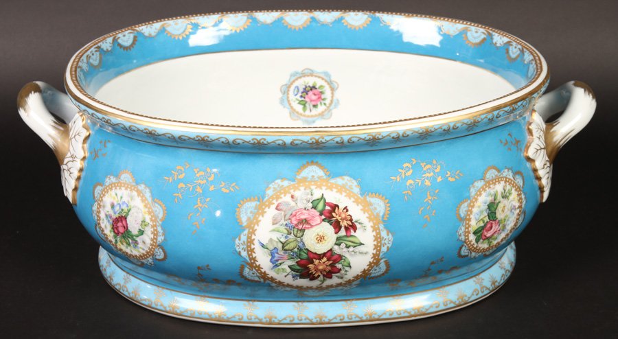 2-HANDLED BASIN HAND PAINTED OLD PARIS PORCELAIN (1 of 4)