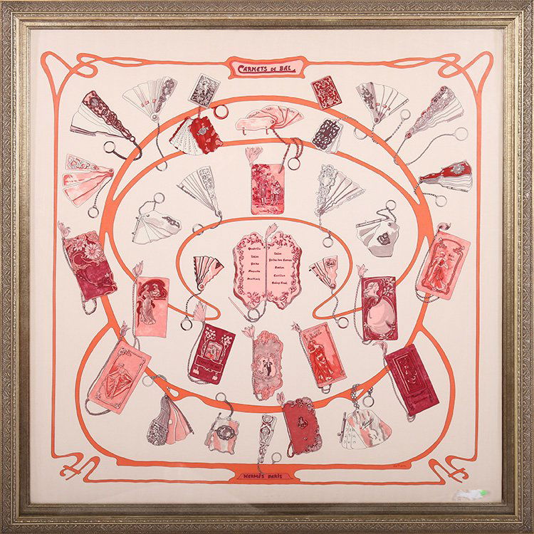 LARGE FRAMED HERMES SCASRF ART NOUVEAU DESIGN (1 of 5)