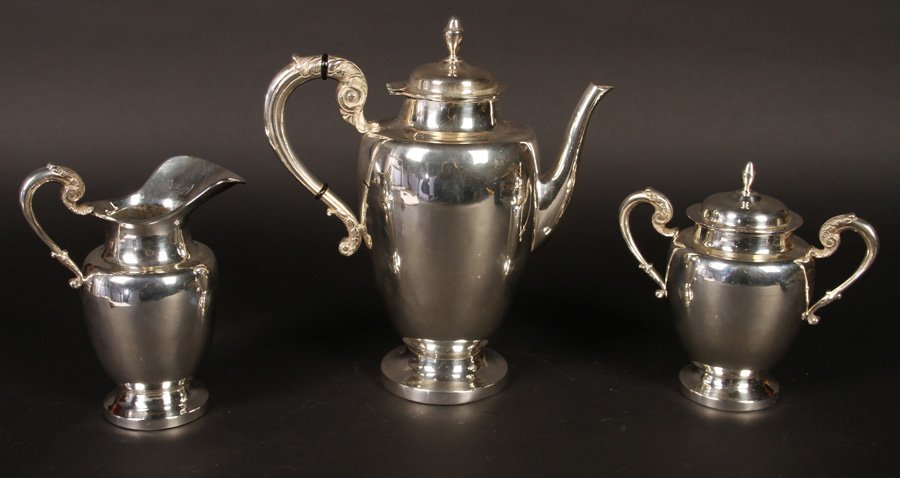 MEXICAN STERLING SILVER TEA SET 61.2 TROY OZ (1 of 5)