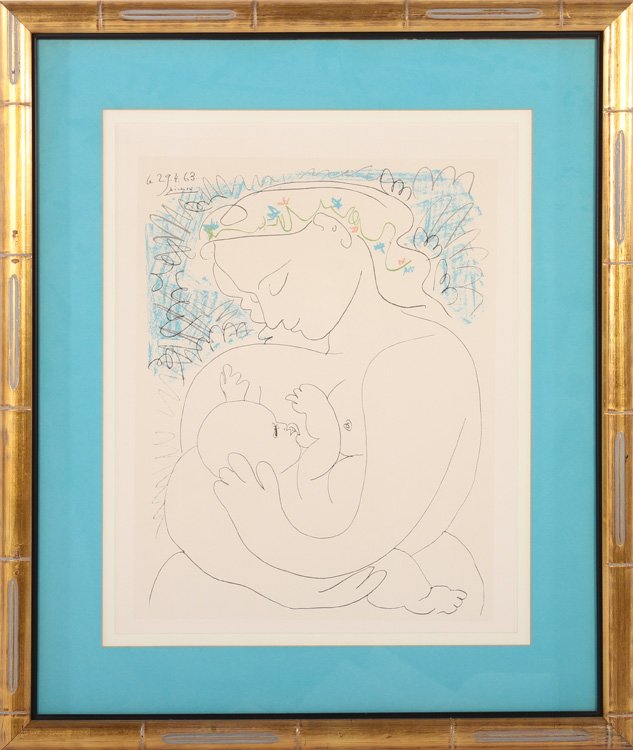 PABLO PICASSO "MOTHER & CHILD" LITHOGRAPH 1963 (1 of 4)