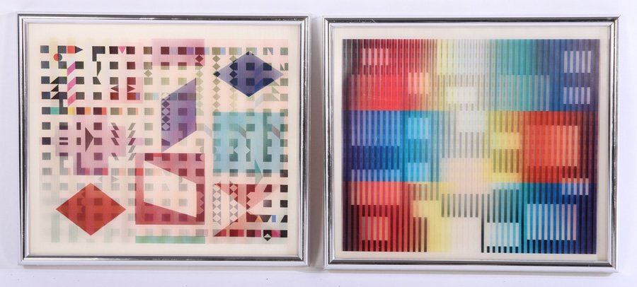 YAACOV AGAM PAIR OF FRAMED SERIGRAPHS (1 of 5)