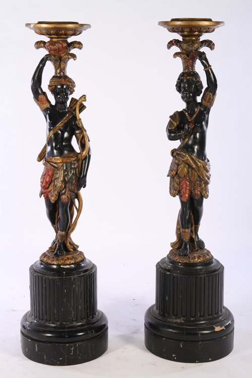 PAIR OF LATE 19TH C. CONTINENTAL BLACKAMOORS (1 of 8)