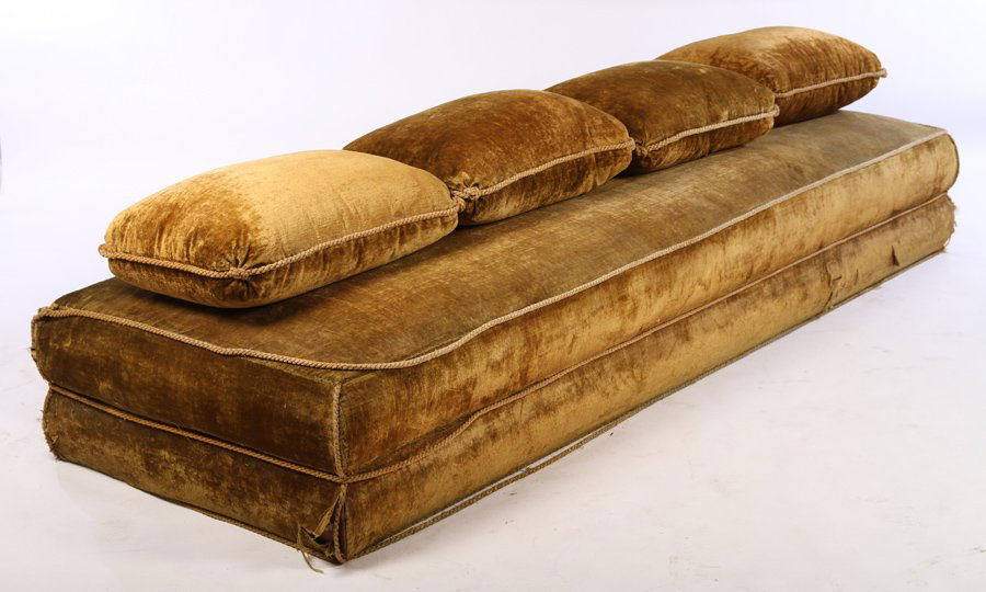 TURKISH STYLE VELVET UPHOLSTERED COUCH C.1890 (1 of 4)