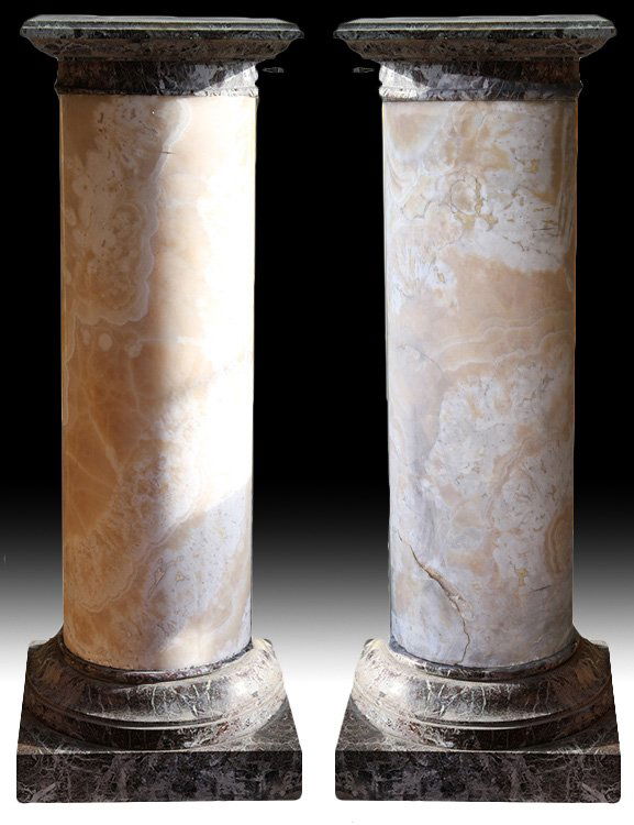 PAIR MARBLE & ONYX PEDESTALS CIRCA 1870 (1 of 5)