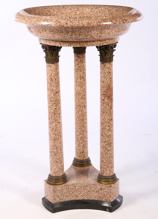 EMPIRE STYLE CARVED GRANITE & BRONZE FONT C.1870 (1 of 4)