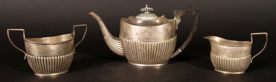 3 PC STERLING SILVER TEA SERVICE 21 TROY OZ C1930 (1 of 5)