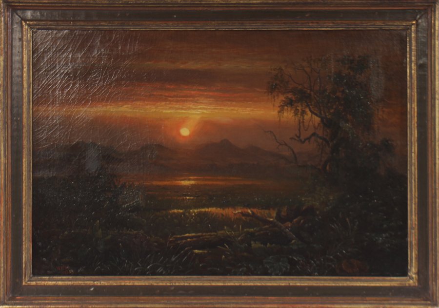 WILLIAM H WILCOX OIL ON CANVAS SIGNED 1853 (1 of 6)
