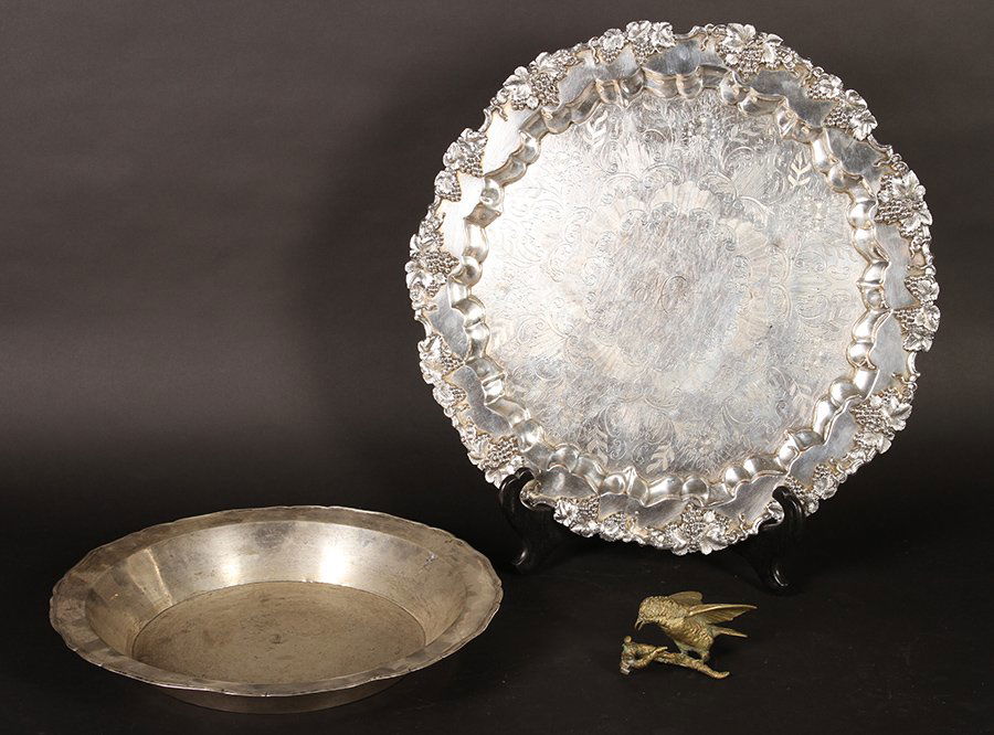 3 PC LOT SHEFFIELD TRAY DORE BRONZE BIRD C.1920 (1 of 6)