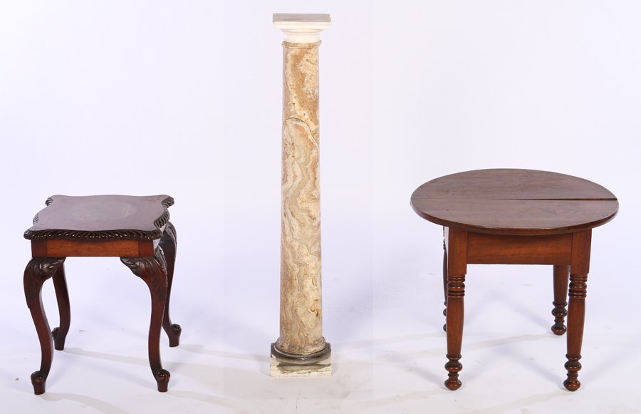 19TH CEN. CHILDS DINING TABLE SIDE TABLE COLUMN (1 of 6)