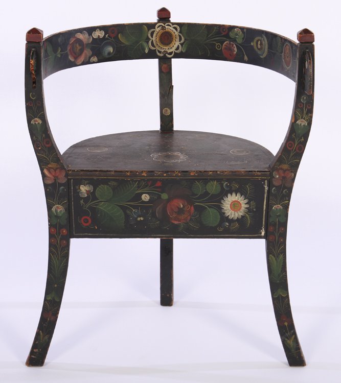 SCANDINAVIAN FOLK ART PAINTED CHAIR CIRCA 1870 (1 of 5)