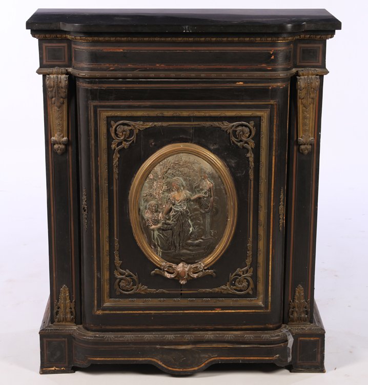 19TH C. FRENCH NAPOLEON III EBONIZED CABINET 1870 (1 of 7)