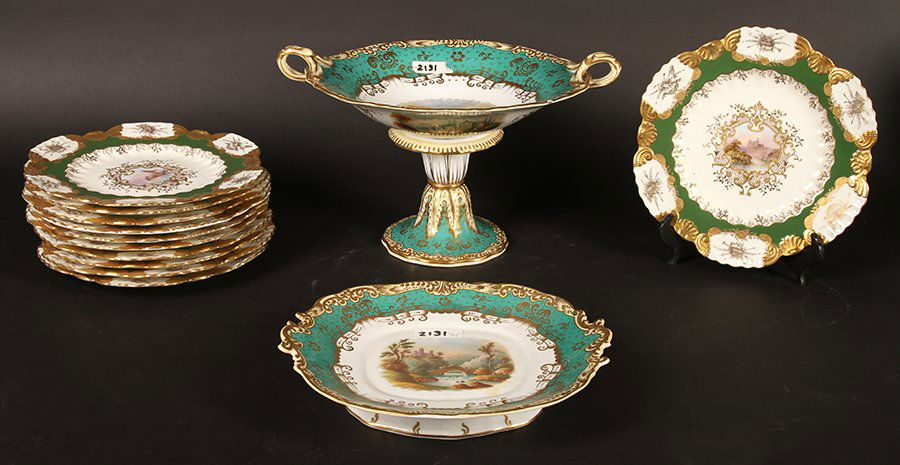 11 HANDPAINTED COALPORT LUNCHEON PLATES 1910 (1 of 7)