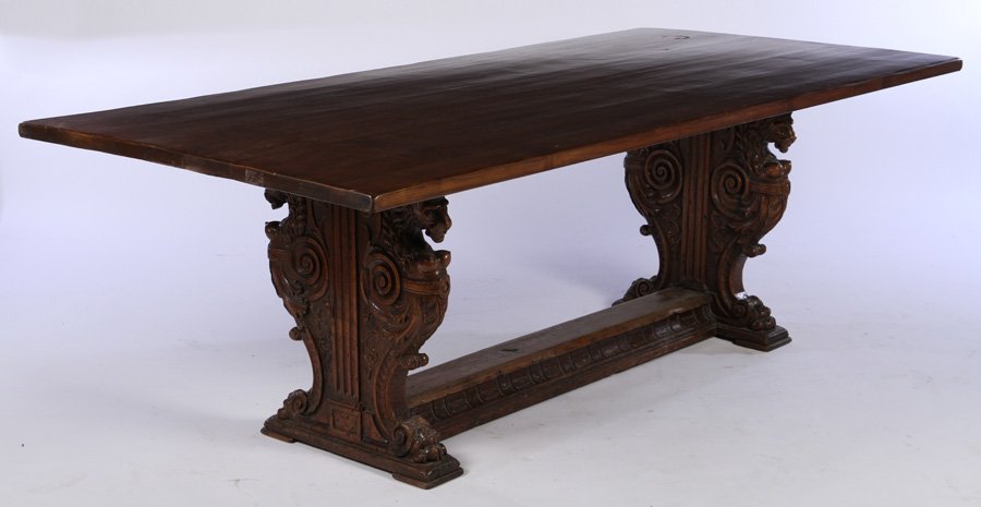 LATE VICTORIAN CARVED OAK LIBRARY TABLE 1890 (1 of 4)