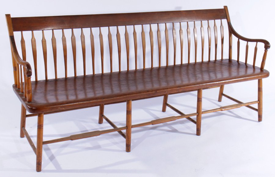 AMERICAN NINETEENTH CENTURY BENCH ARROW BACK (1 of 5)
