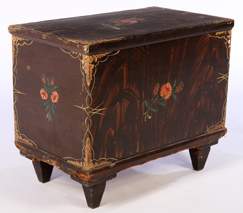 BLANKET CHEST FLORAL DECORATION 19TH CENTURY (1 of 6)