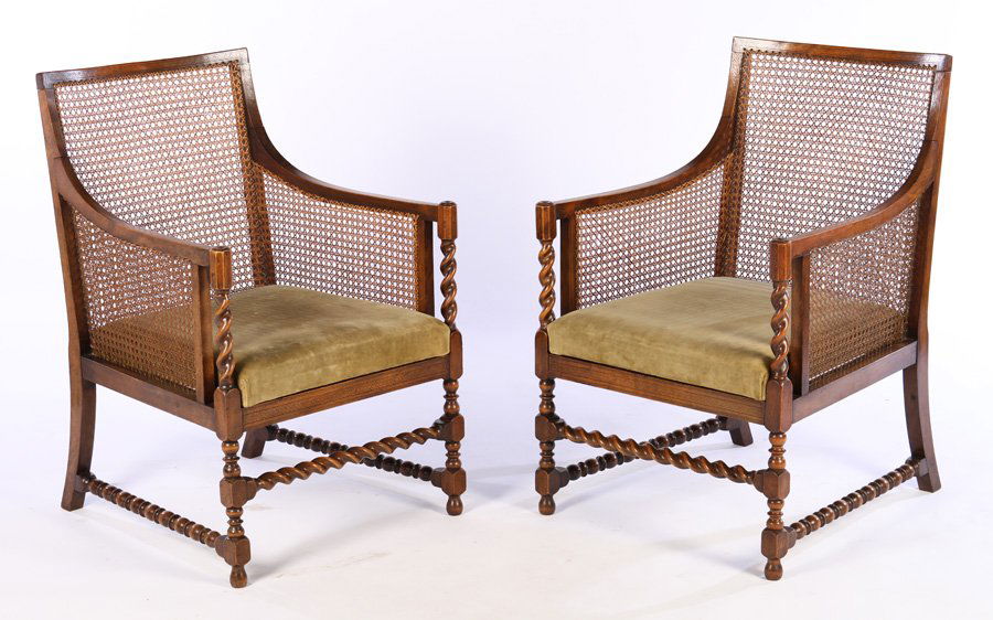 PR LABELED F. COLLIER ARM CHAIRS CUSHION SEAT (1 of 5)