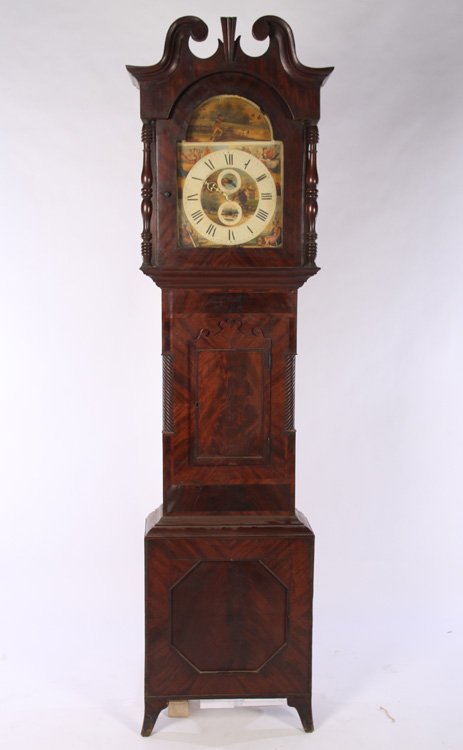 ENGLISH TALL CASE CLOCK MAHOGANY C.1890 (1 of 5)