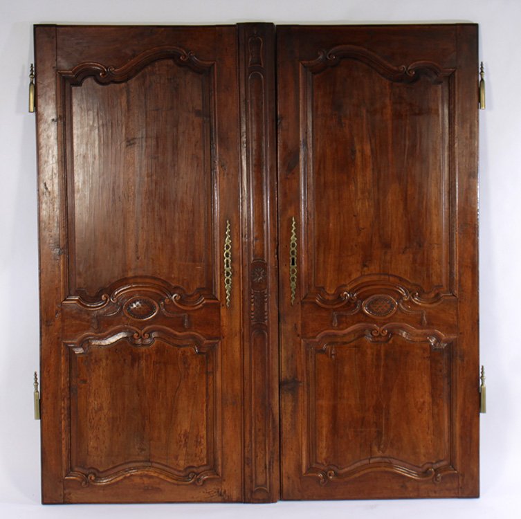 PAIR OF CARVED WALNUT 19TH C. CABINET DOORS (1 of 3)