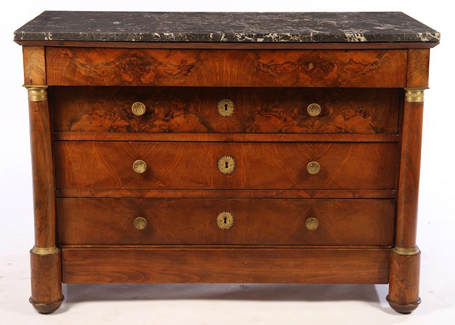 WALNUT/CROTCH WALNUT FRENCH EMPIRE COMMODE C.1860 (1 of 6)