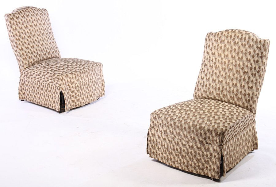 PAIR FRENCH NAPOLEON III SLIPPER CHAIRS C. 1880 (1 of 4)