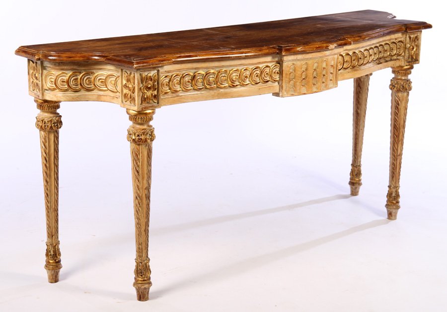 LOUIS XIV STYLE CARVED PAINTED CONSOLE TABLE (1 of 4)