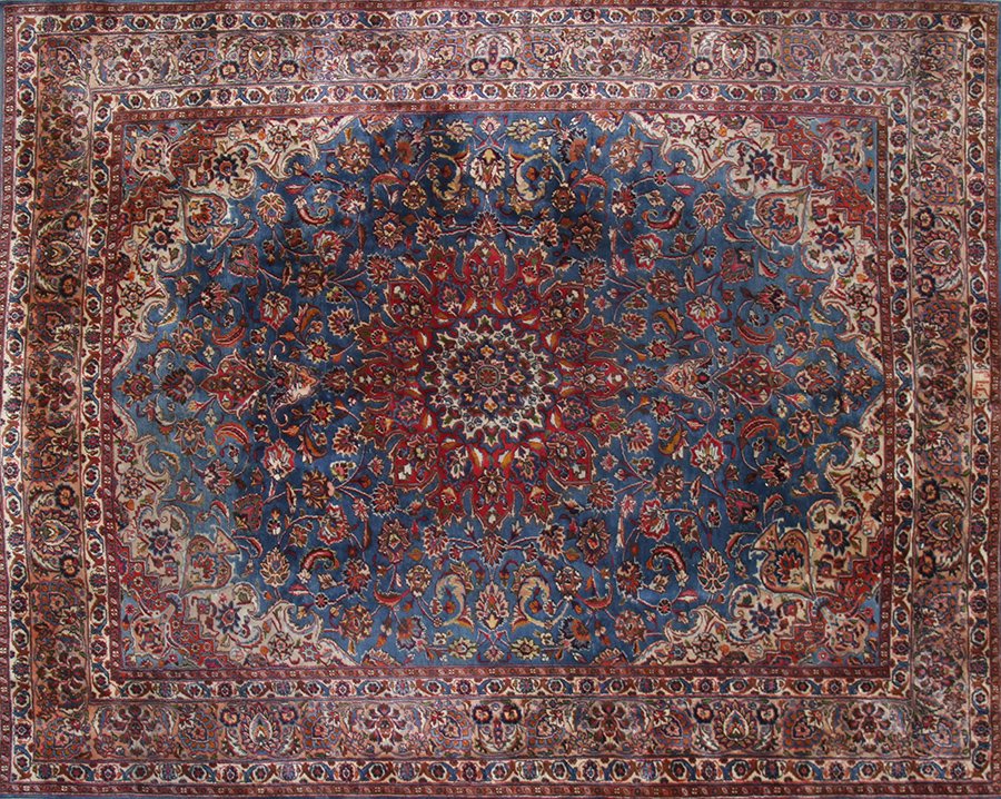 SEMI ANTIQUE PERSIAN MASHED SIGNED RUG (1 of 5)