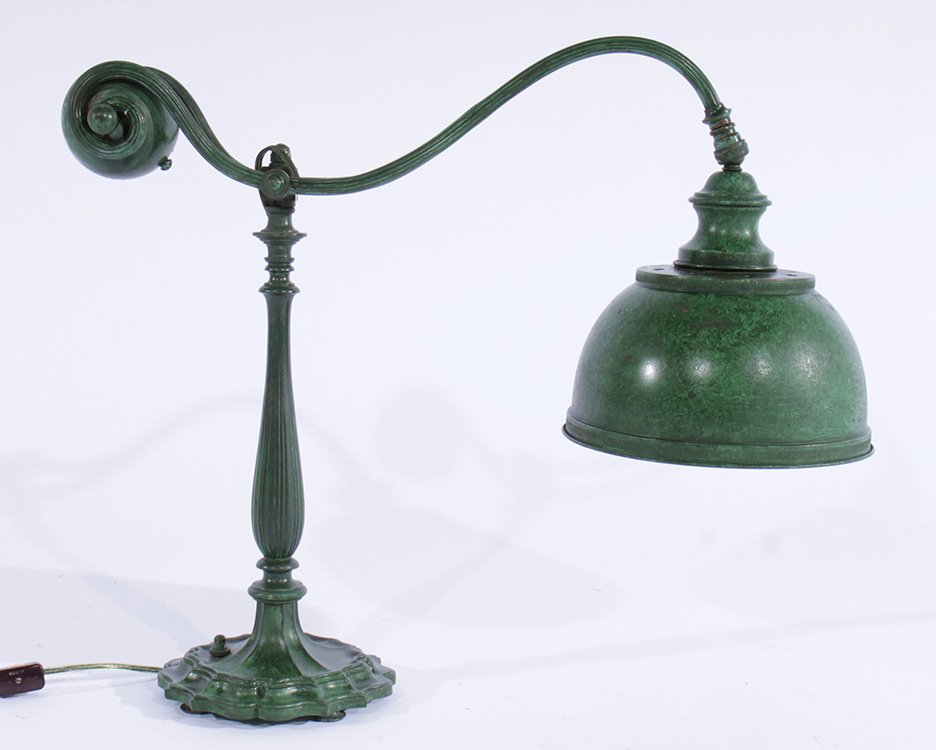 TIFFANY BRONZE DESK LAMP VERDIGRIS PATINA C.1920 (1 of 7)