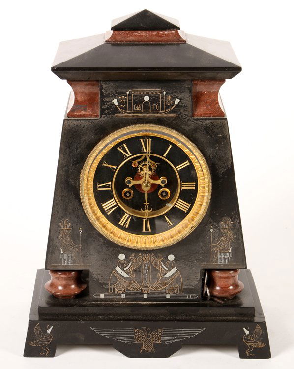 FRENCH RED MARBLE VICTORIAN MANTLE CLOCK C.1880 (1 of 3)