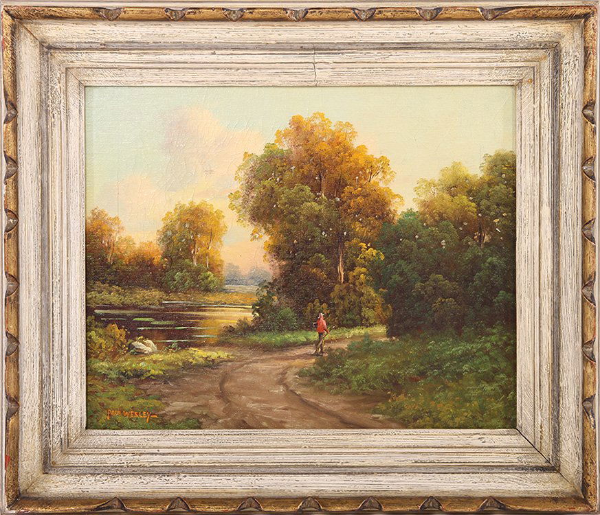 PAUL WESLEY AMERICAN OIL ON CANVAS SIGNED (1 of 4)